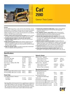 cat 259d track loader specs